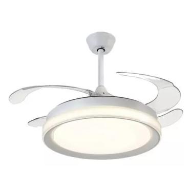 Imagem de Genérico Ventilador de Teto Retrátil com Controle Remoto e Iluminação LED 3 Cores Original, 46 cm, Branco, A+ Estrela de Energia, Indoor