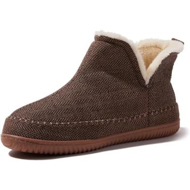 Imagem de Dearfoams Alpine Men's Brixen Indoor/Outdoor Memory Foam Boot Slipper Ankle, Brown Multi, 8-9