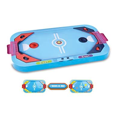 Imagem de Zippy Toys Super Hockey 2 em 1 - Brinquedo Mini Mesa Jogo de Futebol e Hóquei; Para 2 Jogadores; Recomendado para Crianças Maiores de 3 anos; Portátil Fácil de Transportar; Dispensa Uso de Ferramentas