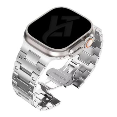 Imagem de Pulseira Metal Royal Prestige LTimports compativel com Apple Watch Ultra/Ultra2 49mm e Apple Watch 46mm 45mm 44mm 42mm (LT-Prata)