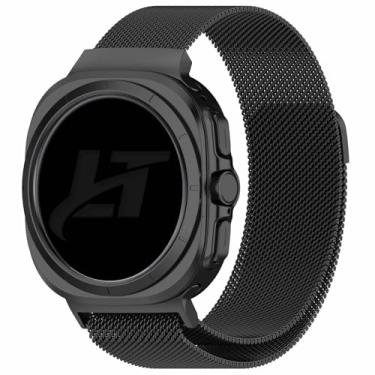 Imagem de Pulseira Metal Aço Magnética Milanese-Loop LTimports compativel com Galaxy Watch Ultra 47mm LTE Sm-L705 e Sm-L705F (LT-Preto)