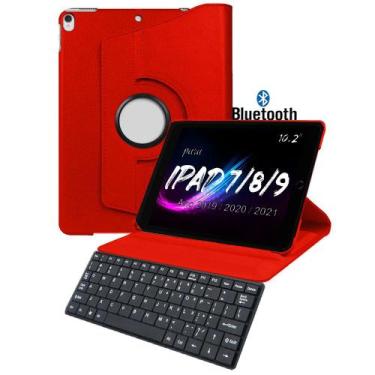 Imagem de Capa teclado Case para iPad Apple 7ª 8ª 9 ª Geração 10,2 - Álamo, Verm