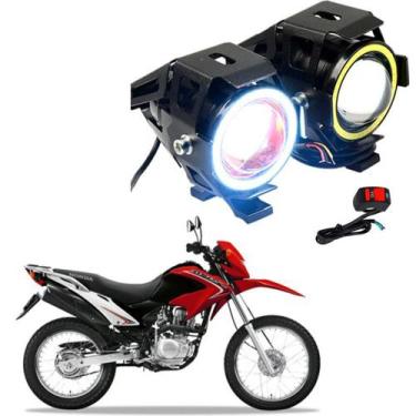 Imagem de Kit Led Farol Milha Moto Honda NXR 125 BROS KS 2003 2004 2005 Angel Ey