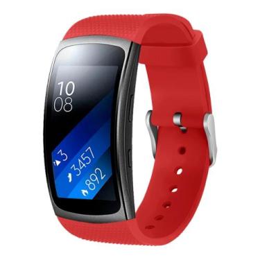 Imagem de Pulseiras Silicone Para Galaxy Gear Fit 2 R360 E Pro R365 - Vermelho -