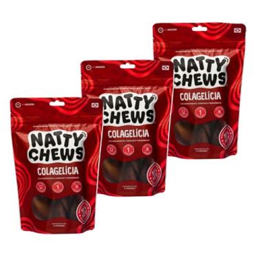Imagem de Kit 3 Embalagens Mordedor Natural Colágeno Bovino Trançado Colagelícia Natty Chews Para Cães - Auxilia na Saúde das Articulações, Pele e Pelos - 6un