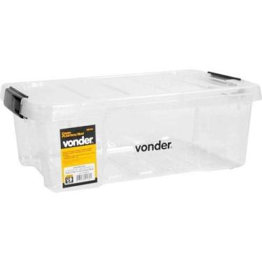 Imagem de Caixa plástica ferram baú 440x285x160mm s/ alça transp - Vonder