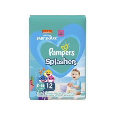 Imagem de Fralda para Piscina Descartável Pampers Splashers - Baby Shark Tam. P-