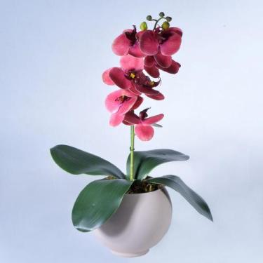 Imagem de Arranjo de Orquídea Artificial Goiaba em Vaso Nude - Vila das Flores