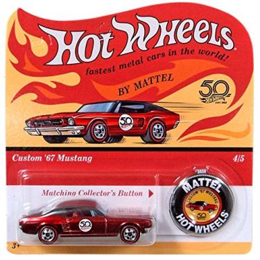 Imagem de Hot Wheels 2018 50th Anniversary Originals 4/5 - Custom '67 Mustang (Red) with Button