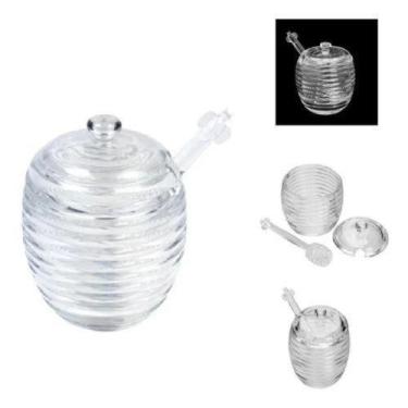 Imagem de Porta Mel De Vidro Meleira Com Pegador Acrílico - Abelhuda Presentes