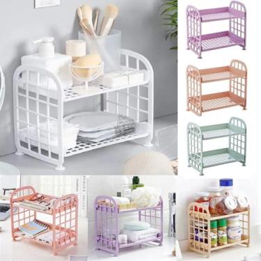 Imagem de 2 Suportes Estante Prateleiras Organizador Banheiro Cozinha - Saz