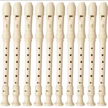 Imagem de Flauta Doce Germanica Yamaha Soprano Yrs 23 G Kit 10 Flautas