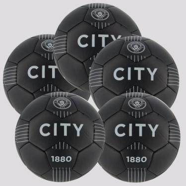 Imagem de Kit 5 Bolas Machester City Campo Preta - Sportcom, 05
