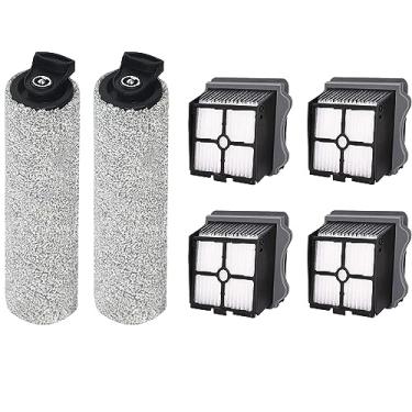 Imagem de Fette Filter - Filtro de vácuo Hepa premium + kit de escova de rolo compatível com aspiradores secos úmidos Tineco FLOOR ONE S3 e IFLOOR 3. 2 escovas de rolo + 4 filtros HEPA ASSY