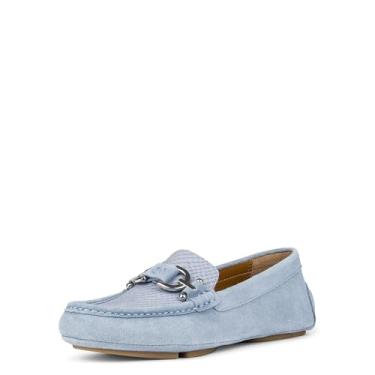 Imagem de Donald Pliner Mocassim feminino Rayna Driving Style – Salto de 1,3 cm, mocassins femininos sem cadarço, Jeans - Camurça, 41