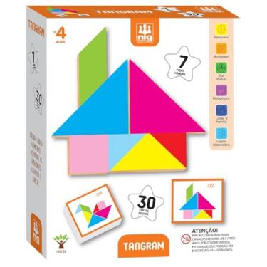 Imagem de Nig Brinquedos Jogo Educativo Madeira Tangram