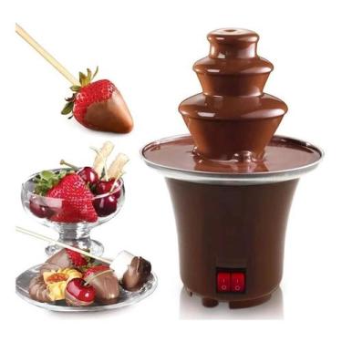 Imagem de Fonte Torre Cascata Mini Fondue Chocolate 3 Camadas 110v Cor Marrom - 