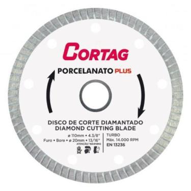 Imagem de Disco diamantado turbo porcelanato plus serra mármore 110 mm - Cortag
