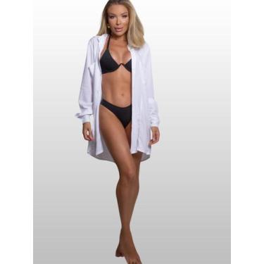 Imagem de Saída de Praia Chamise Vestido Curto Preta Para o Verão  - Gisele Frei