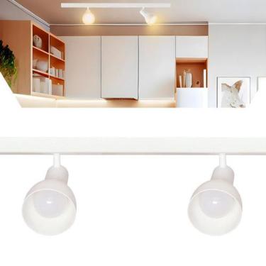 Imagem de Kit 2 Trilho Eletrificado 1 Spot Lâmpada E27 Direcionável - MadeinSP, 
