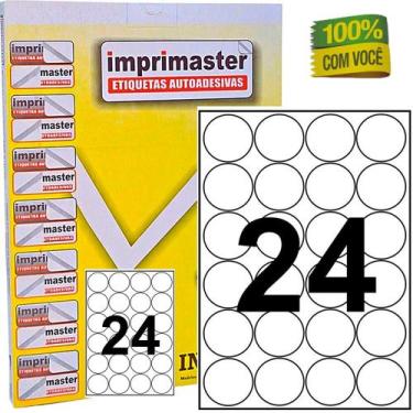Imagem de Etiqueta Adesiva Imprimaster Carta - 42,33mm Redonda -  24 etiquetas f