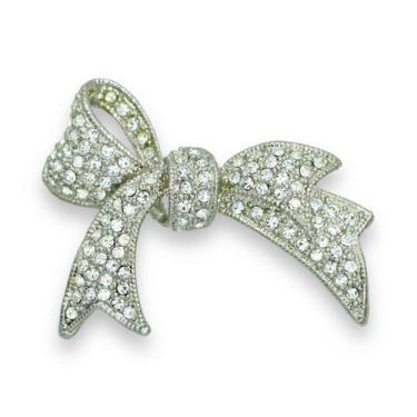 Imagem de Broche Lacinho Strass BRG9563 - Akasaki, Prateado
