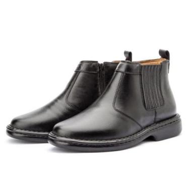 Imagem de Bota Masculina Confortável Anatomic Gel Couro Ziper IGO FRANCA, Preto,