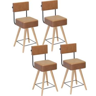 Imagem de Kit 4 Cadeiras Decorativas Barcelona material sintético Amarula SalaOn