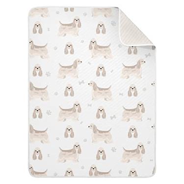 Imagem de Cobertor de algodão Cocker Spaniel americano para bebês, cobertor de recepção, envoltório leve e macio para berço, carrinho de bebê, berçário, 76 x 102 cm