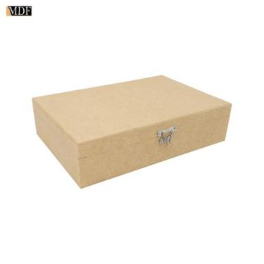 Imagem de Kit 10 Caixa Retangular Dobradiça e Fecho 33x19x9 Mdf Madeira - ATACAD