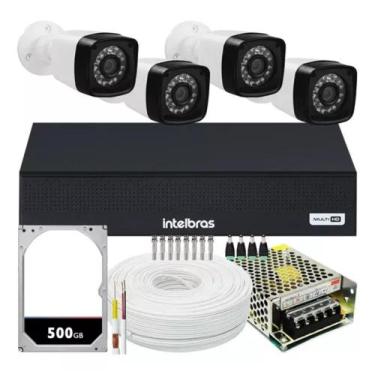 Imagem de Kit Cftv 4 Cameras Segurança 1080p Full Hd Dvr Intelbras 4ch