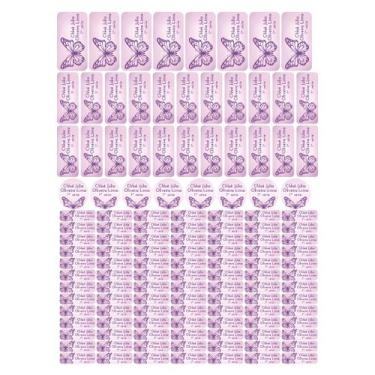 Imagem de 129 Etiquetas Escolares Personalizado Vinil Borboleta - Tectoner, Borb