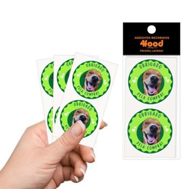 Imagem de 50 Etiquetas Adesivas  Obrigado Pela Compra Pet  Adesivos Recebidos  4