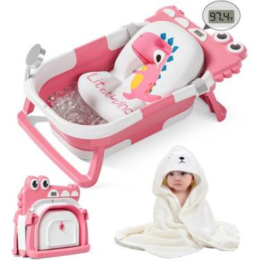 Imagem de Banheira Dobrável para Bebês MoreFeel com Termômetro e Toalha