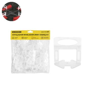 Imagem de Kit 300 Peças Espaçador Nivelador Porcelanato Clip Piso 2mm - BOMVINK,