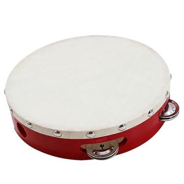 Imagem de Pandeiro Ajustável, Punho Confortável, Tambor de Mão, Sino de Bétula, Metal, Jingles, Música, Instrumento Educacional para Festas Infantis (22,86 cm/9 polegadas)