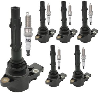 Imagem de Pacote de bobinas de ignição UF535 2729060060 e velas de ignição irídio 95983 Conjunto de 6 para Mercedes-Benz E300/350, C280/300/350, ML350, R350, SLK350 2005-2014 e Dodge Sprinter 2500 0/3500 0 2007