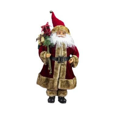Imagem de Fancyes Figura de Papai Noel para Decoração Festiva de Mesa Ornamento Tradicional de Boneca de Papai Noel para Uso Interno, Vermelho Marrom, Tamanho real