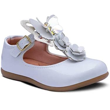 Imagem de Sapatilha Salomé Infantil Menina Borboleta Flores 21.17 (Branco, BR, Criança de 1 a 3 anos, Numérico, 23)