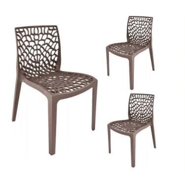 Imagem de Kit 3 Cadeira Gruvyer Fendi Sala de jantar Restaurantes  - ECOMHOME
