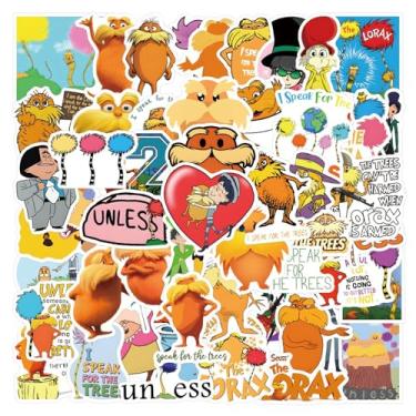 Imagem de 55 peças de adesivos fofos de vinil de desenho animado estético para garrafas de água infantis, adesivos engraçados de filmes catoon, decalques à prova d'água para adolescentes, laptops, para-choques