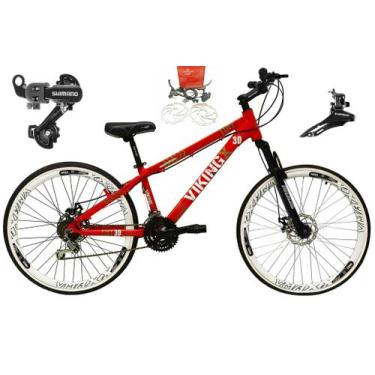 Imagem de Bicicleta Aro 26 Vikingx Tuff Vermelho 21v Alumínio Câmbios Shimano Fr