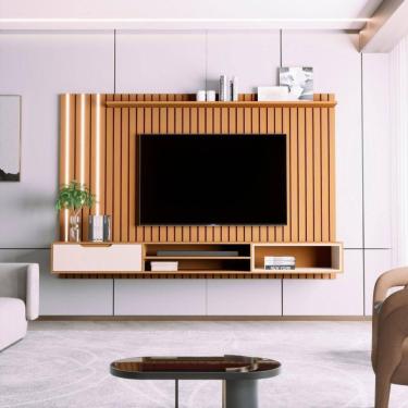 Imagem de Painel Ripado Para Tv 80 Polegadas Summer Nature Off White