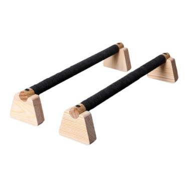 Imagem de Vaveren 2 peças Push Up Bar Parallettes Bar, Treinamento de força não deslizante de madeira estável Push up Stand para exercícios de fitness, 50cm