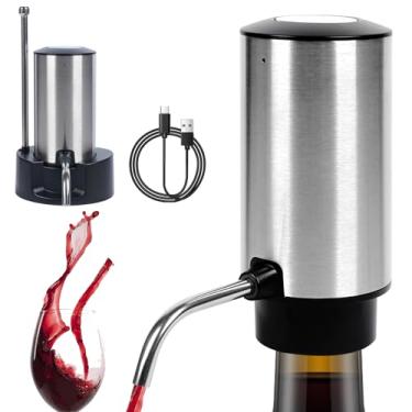 Imagem de Despejador elétrico de vinho com bomba automática de vinho com tubo retrátil para oxidação instantânea de um toque, garrafa de aerador de vinho inteligente, presente para amantes de vinho