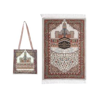 Imagem de Anlising Tapete de oração, tapete de oração islâmico, tapete de oração muçulmano, tapete de oração islâmico, com bolsas de design elegante, para oração muçulmana islâmica do Ramadã, ótimo presente
