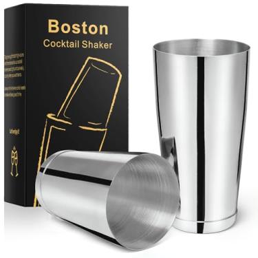 Imagem de Coqueteleira Boston de aço inoxidável – 2 peças, 510 g e 800 ml, kit de coqueteleira profissional para barman