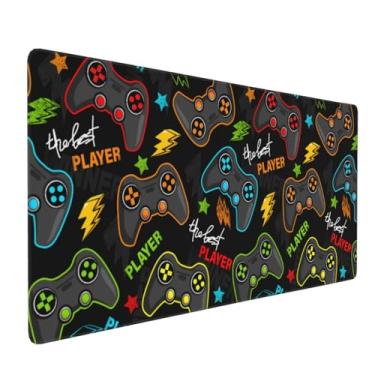 Imagem de Gbuzozie Mouse pads para controle de videogame XXL com bordas costuradas, joysticks de jogos, base de borracha antiderrapante, teclado de computador, tapete de mesa para decoração de mesa de