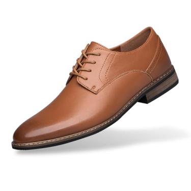 Imagem de SILENTCARE Sapato social masculino Oxford formal confortável clássico com cadarço, Marrom, 46