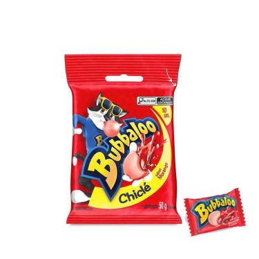 Imagem de Chiclete Bubbaloo Morango 5g - Pacote com 10 unidades